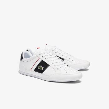 Lacoste Chaymon Leather and Synthetic Sneakers Pánské - Tenisky Bílé / Tmavě Šedé | CZ-q9w6vr